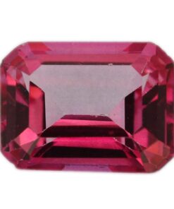 Loose Emerald Cut Genuine Natural Pink Topaz Gemstone Semi Precious October Birthstone