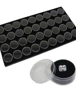 Black 36 Slot Gem Jar Foam Insert Gemstone Organize Store Display Gem Stones