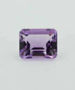 Loose Emerald Cut Genuine Natural Amethyst Gemstone Semi Precious February Birthstone Front B