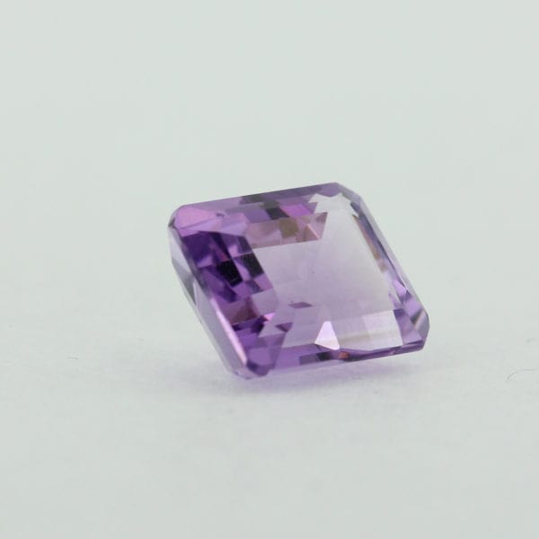 Loose Emerald Cut Genuine Natural Amethyst Gemstone Semi Precious February Birthstone Side B