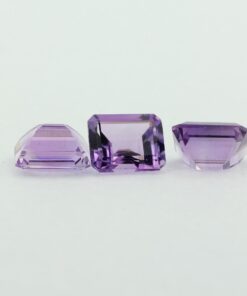 Loose Emerald Cut Genuine Natural Amethyst Gemstone Semi Precious February Birthstone Group B