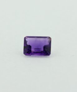 Loose Emerald Cut Genuine Natural Amethyst Gemstone Semi Precious February Birthstone Front D