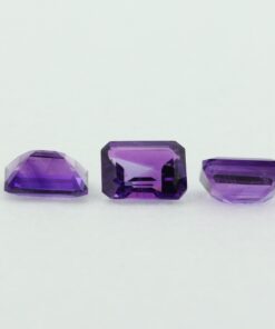 Loose Emerald Cut Genuine Natural Amethyst Gemstone Semi Precious February Birthstone Group D