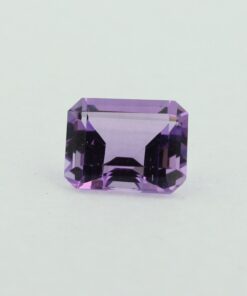 Loose Emerald Cut Genuine Natural Amethyst Gemstone Semi Precious February Birthstone Front L