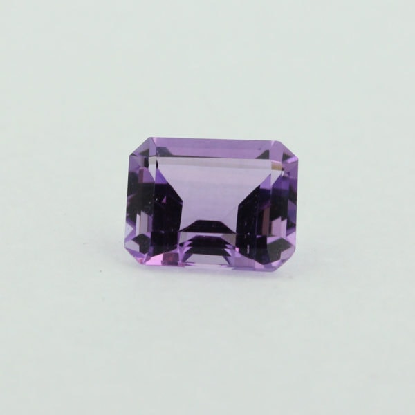 Loose Emerald Cut Genuine Natural Amethyst Gemstone Semi Precious February Birthstone Front L