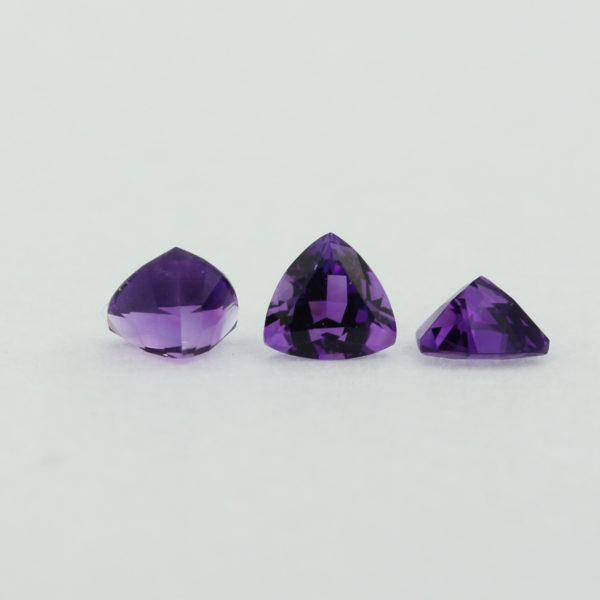 Loose Trillion Cut Genuine Natural Amethyst Gemstone Semi Precious February Birthstone Group S