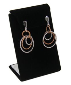 Black Velvet One Pair Earring Jewelry Display Holder Curved L-Style Stand