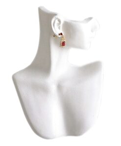 White Polystyrene Head & Chest Necklace And Earring Jewelry Display Holder Stand