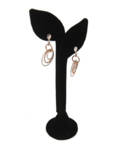 Black Velvet One Pair Earring Jewelry Display Holder Leaf Style Stand Dangling