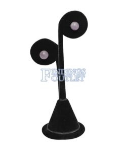 Black Velvet Earring Jewelry Display Holder Elegant Fancy Circle Earring Stand Plain