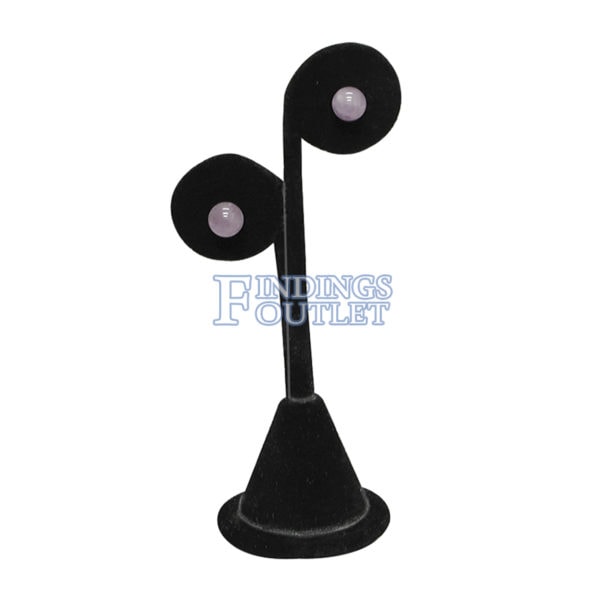 Black Velvet Earring Jewelry Display Holder Elegant Fancy Circle Earring Stand Plain