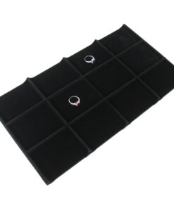 Black Velvet 12 Compartment Jewelry Display Holder Full Size Tray Liner