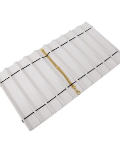 White Faux Leather 10 Slot Bracelet Jewelry Display Holder Full Size Tray Liner