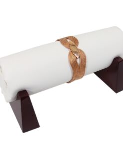 Rosewood White Faux Leather 5 Bracelet Bangle Jewelry Display Holder Stand