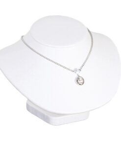 White Faux Leather Necklace Chain Jewelry Display Holder Small Neckform Bust Stand