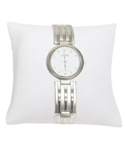 White Faux Leather Pillow Jewelry Display Holder Bracelet Watch Showcase Cushion