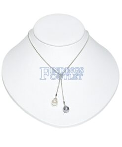 White Faux Leather Necklace Chain Jewelry Display Holder Large Neckform Stand Straight