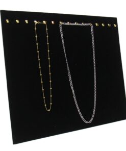 Black Velvet 15 Hook Necklace Chain Jewelry Display Holder Neck Easel Stand