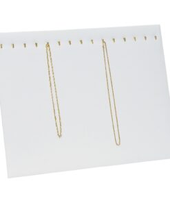 White Faux Leather 15 Hook Necklace Chain Jewelry Display Holder Neck Easel Stand