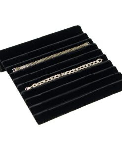 Black Velvet 9 Slot Bracelet Jewelry Display Holder Ramp Showcase Organize