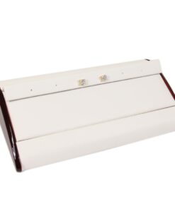 Rosewood White Faux Leather 3 Pair Earring Jewelry Display Holder Showcase Stand