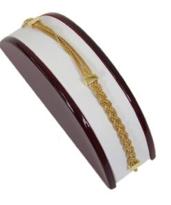 Rosewood White Faux Leather 2 Bracelet Jewelry Display Holder Half Moon Stand