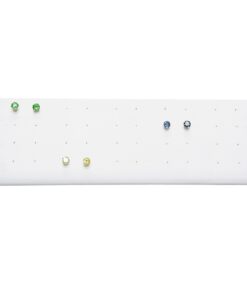 White Faux Leather 20 Pair Stud Earring Jewelry Display Holder Showcase Stand