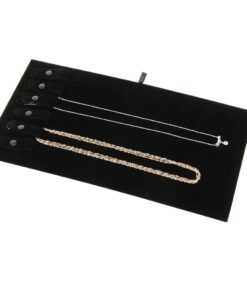 Black Velvet 6 Slot Snap Necklace Chain Jewelry Display Holder Pad High Quality