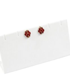 White Faux Leather 3 Pair Earring Jewelry Display Holder Showcase Organizer Stand