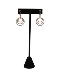 Black Velvet One Pair Earring Jewelry Display Holder Large T-Bar Stand Showcase