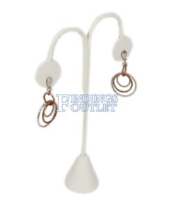 White Faux Leather Earring Jewelry Display Holder Large Fancy Tree Style Stand Angle