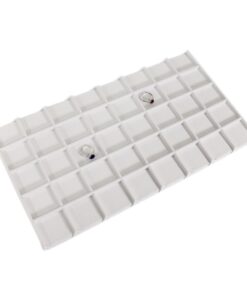 White Faux Leather 40 Compartment Jewelry Display Holder Full Size Tray Liner