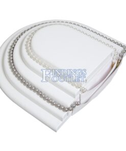 White Faux Leather Necklace Chain Jewelry Display Holder Tier Neckform Platform Rev Angle