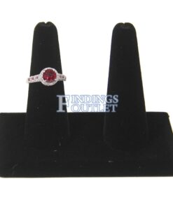 Black Velvet 2 Ring Jewelry Display Holder Long Finger Showcase Organizer Stand Straight