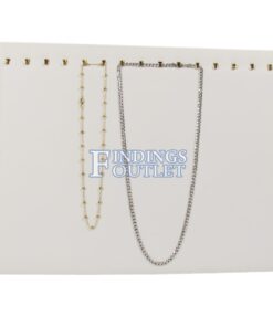 White Faux Leather 15 Hook Necklace Chain Jewelry Display Holder Neck Easel Stand Straight