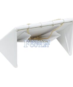 White Faux Leather Pendant & Earring Jewelry Display Holder Showcase Stand Back