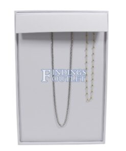 White Faux Leather 14 Necklace Chain Jewelry Display Holder Showcase Stand Tray Straight