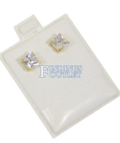 White Vinyl Stud Earring Card Puff Pad Jewelry Display Holder 100 Pieces Single