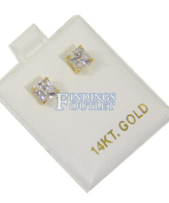 White Vinyl Stud 14k Earring Card Puff Pad Jewelry Display 100 Pieces Single