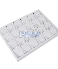 White Faux Leather 24 Pair Earring Jewelry Display Holder Showcase Tray Stand Angle