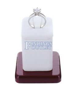 Rosewood White Faux Leather Single Ring Jewelry Display Holder Medium Clip Stand Back