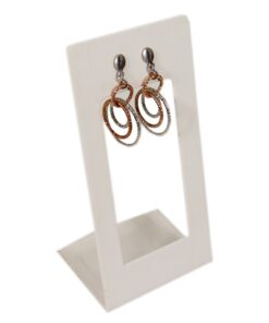 White Faux Leather One Pair Earring Jewelry Display Holder Dangling Earring Stand