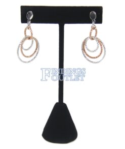 Black Velvet One Pair Earring Jewelry Display Holder Small T-Bar Stand Showcase Straight