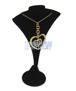 Black Velvet Single Necklace & Earring Jewelry Display Holder Small Stand Angle