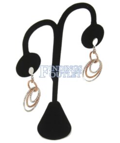 Black Velvet One Pair Earring Jewelry Display Holder Fancy Showcase Stand Dangle Angle