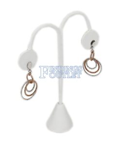 White Faux Leather One Pair Earring Jewelry Display Holder Fancy Showcase Stand Angle