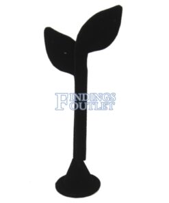 Black Velvet One Pair Earring Jewelry Display Holder Leaf Style Stand Dangling Plain