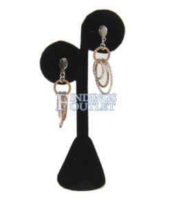 Black Velvet Earring Jewelry Display Holder Elegant Fancy Circle Earring Stand Straight