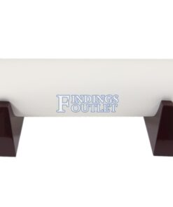 Rosewood White Faux Leather 5 Bracelet Bangle Jewelry Display Holder Stand Plain