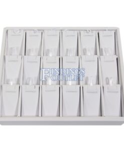 White Faux Leather 18 Slot Pendant Jewelry Display Holder Showcase Stand Tray Plain